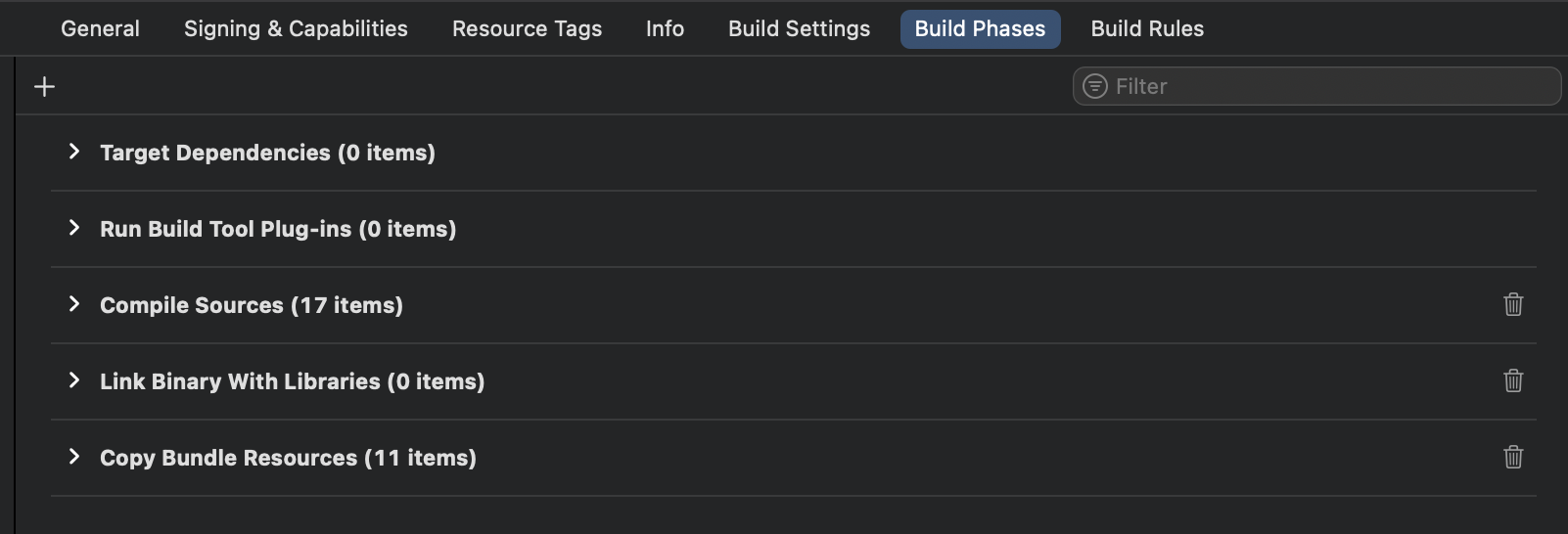 Build Phases