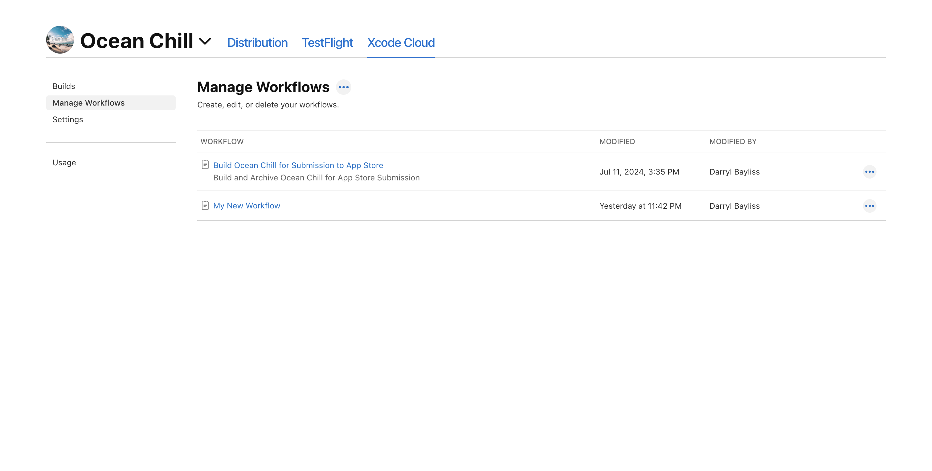 Manage Workflows With App Store Connect